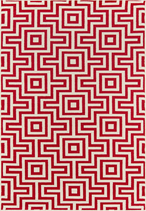 Momeni Rugs Baja Collection Contemporary Indoor & Outdoor Area Rug - 1'8" x 3'7", Easy to Clean, Red