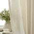 HLC.ME Abbey Faux Linen Textured Semi Sheer Curtains, 2 Panels for Office & Living Room, Beige