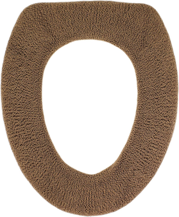 Soft Toilet Seat Cover, Plush & Thick Fabric, 14x18" for Round & Elongated Toilet Seats, Cocoa Brown