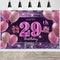 IMISI 29th Birthday Decorations for Girls - Happy Birthday Banner Pink Backdrop for Women