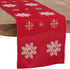 Saro Lifestyle Red Embroidered Snowflake Design Table Runner, 16"x90"