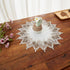 15 inches 15 White Linen Doily Round Neutral Earth Tones Beige Lace Coffee Table Topper Dresser Scarf Place Mats
