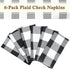 6 Buffalo Check Oversized Napkins, 17x17 Inches, Rustic Farmhouse Decor for Everyday Place Settings and BBQs