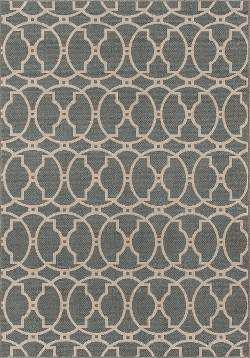 Momeni Rugs Baja Collection Indoor & Outdoor Area Rug, 1'8" x 3'7", Grey, Easy to Clean
