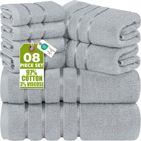Utopia Towels 8 Piece Luxury Towel Set, 2 Bath, 2 Hand, and