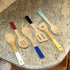 Home Basics Bamboo Cooking Utensils Set, 6-Piece with Color Handles, 2.5" x 12" x .25"