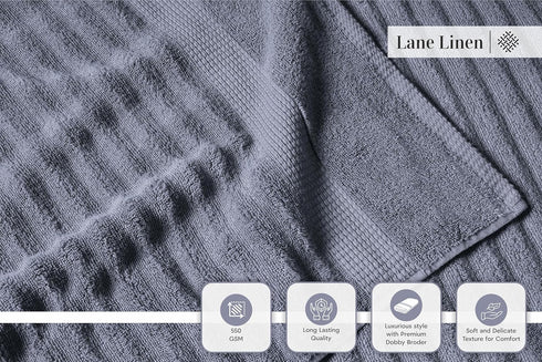 6 Set 100% 2 2 2 LANE LINEN Towels for Bathroom - Piece Value - Mercerized Cotton, Super Soft & Quick Dry - Bath