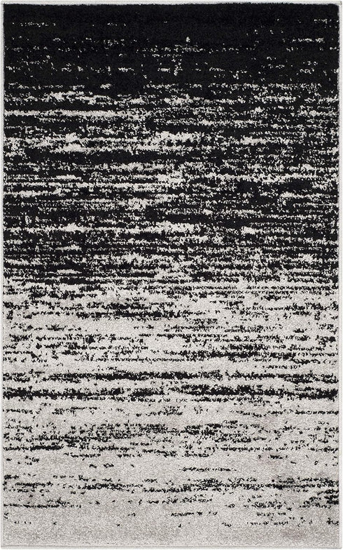 2'6" 4', (ADR113A) SAFAVIEH Adirondack Collection Accent Rug - x Silver & Black, Modern Ombre Design, Non Shedding