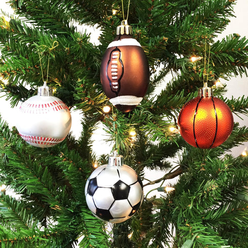 PEPPERLONELY Soccer Shatterproof Sports Ball Ornaments, Set of 6PC, 65mm (2-1/2 Inch)