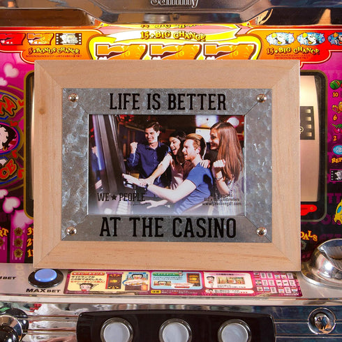 Pavilion Gift Company Casino People Photo Frame, 9.5" x 7.5", Self-Standing Gambling Desk Home Decor