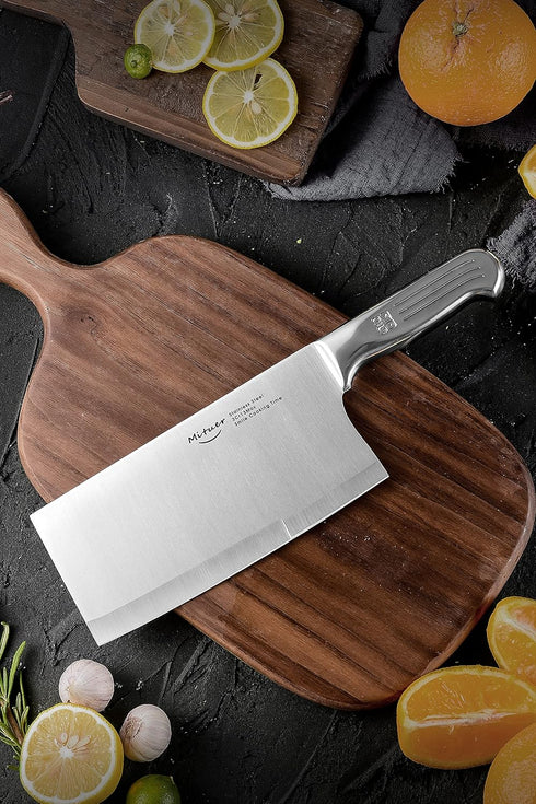 Meat Cleaver 7 inch Butcher Knife, Stainless Steel Chinese Chef Knife for Restaurants and Home