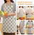 Tosewever 2 Pieces Cotton Linen Waterproof Bib Apron, Unisex Cooking Kitchen Aprons with 2 Pockets (Triangle/Tree, 2)