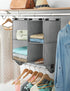 4 Closet Whitmor Section Fabric Organizer Shelving with Built In Chrome Garment Rod