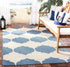 SAFAVIEH Courtyard Collection 2'7" x 5' Beige/Blue CY6162 Waterproof Indoor/Outdoor Easy-Cleaning Area Rug for Patio