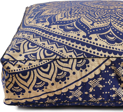 35" Popular Handicrafts Floor Pillow Cushion Cover - Hippie Mandala Square Ottoman Pouf Cover Indian Ombre Daybed
