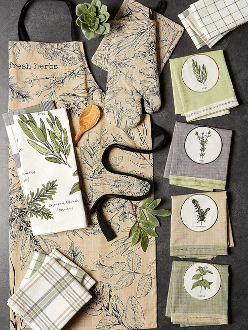 Set 3 4 DII Kitchen Gift Collection, Pot Holder & Dish Towels, Fresh Herbs, Piece