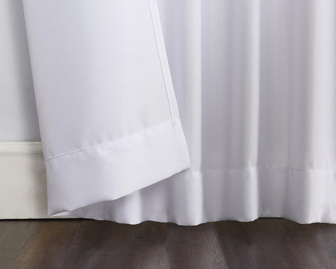 No. 918 Trevor Heathered Texture Semi-Sheer Tab Top Curtain, Single Panel, 40" x 84", White