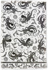 Karma Gifts KA101944 Black and White Boho Tea Towel, Cotton, Octopus 18" x 22"