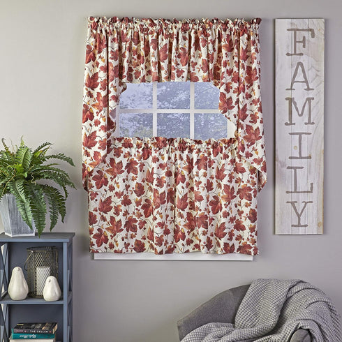 SKL Home Harvest Falling Leaves Valance - Spice 58.00" x 13.00"