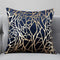 TAOSON Pack of 2 Irregular Abstract Lines Geometric Throw Pillow Cases, 18 x 18 Inches, Navy Blue and Gold