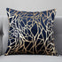 TAOSON Pack of 2 Irregular Abstract Lines Geometric Throw Pillow Cases, 18 x 18 Inches, Navy Blue and Gold