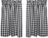 Cackleberry Home Set of 2 Black and White French Check Cafe Curtains, Woven Cotton 28"W x 24"L