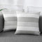 AmHoo Pack of 2 Light Grey Beige Farmhouse Stripe Check Throw Pillow Covers, Cotton Linen Decorative Cushion Case