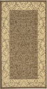 SAFAVIEH Courtyard Collection Accent Rug, 2' x 3'7", Chocolate & Natural, Indoor/Outdoor