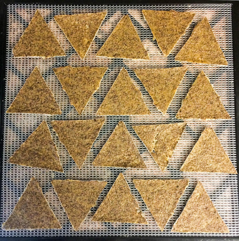 Dehydrator Triangle Chip Mold Shape Silicone Sheet Mat for Excalibur Dehydrating 14" x 14" Raw Tortilla Cracker Cookie Drying Bright Kitchen Brand by Bright Kitchen
