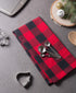 DII Buffalo Check Kitchen Collection, Classic Farmhouse Dishtowel Set, 20x30, Red & Black, 3 Piece