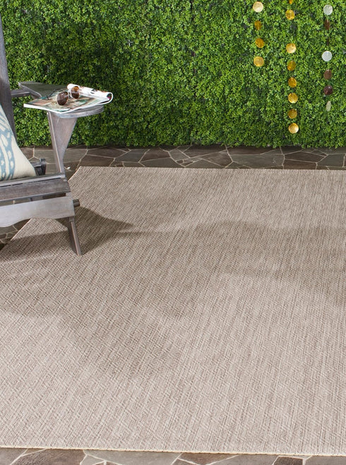 SAFAVIEH Courtyard Collection 2'7" x 5' Indoor-Outdoor Area Rug | Beige / Beige CY8520 | Waterproof Easy-Cleaning