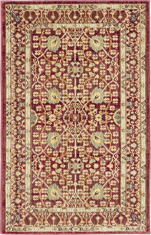 SAFAVIEH Valencia Collection Accent Rug, 2' x 3', Red & Red, Boho Chic Design, Easy Care