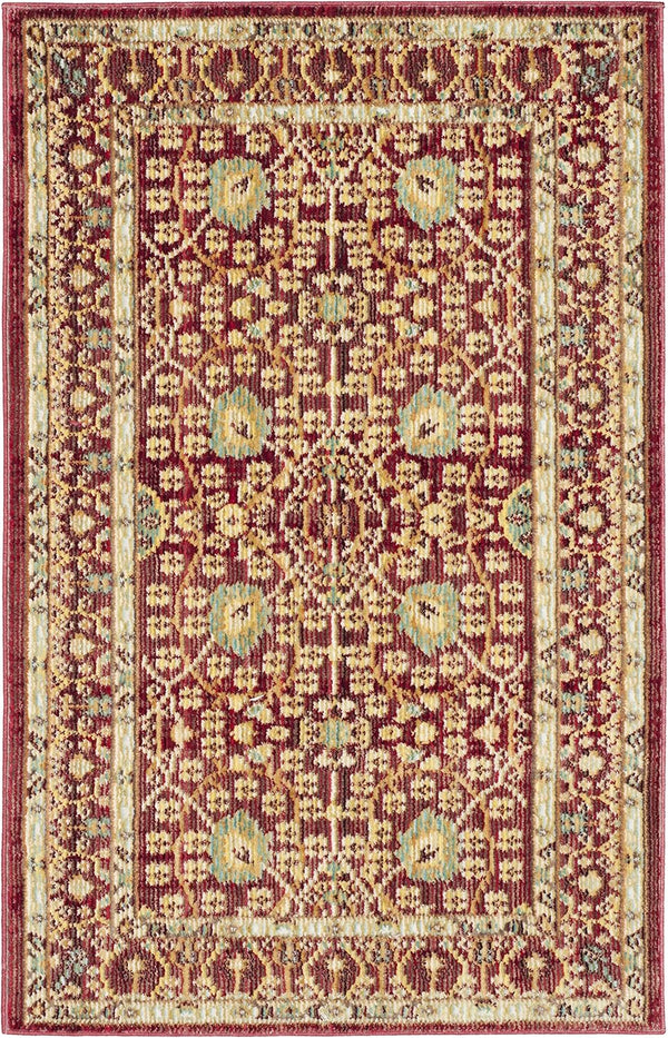 SAFAVIEH Valencia Collection Accent Rug, 2' x 3', Red & Red, Boho Chic Design, Easy Care