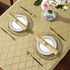 Jacquard Cloth Napkins, 20 x 20 Inch Flower Pattern, 4 Pieces for Restaurant Family Dinners, Weddings, Parties (Gold)