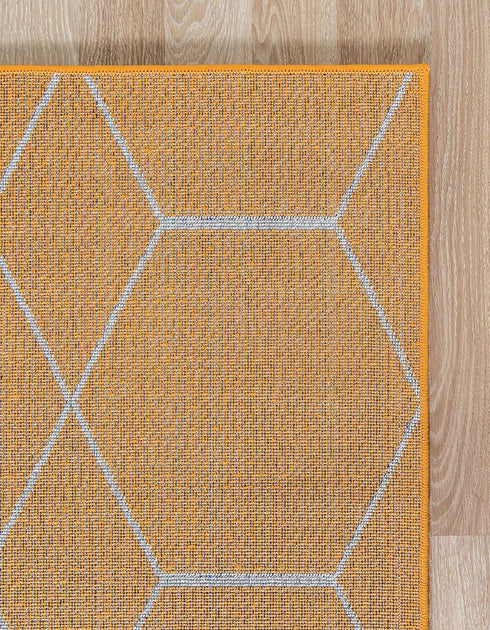Unique Loom Trellis Frieze Collection Area Rug - Geometric Design (2' x 3' 1", Orange/Ivory)