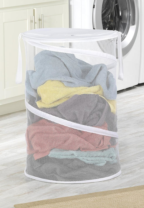 Whitmor 18" White Collapsible Laundry Hamper