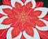 Embroidered Holiday Christmas Doily Placemat, Red White and Gold Star Poinsettia Small Table Topper (24 Inch)