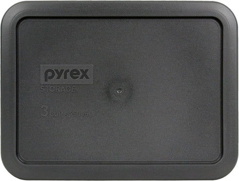 Pyrex 7210-PC Rectangle 3 Cup Storage Lid, Charcoal Grey for Glass Dish