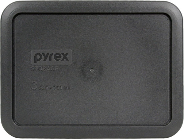 Pyrex 7210-PC Rectangle 3 Cup Storage Lid, Charcoal Grey for Glass Dish