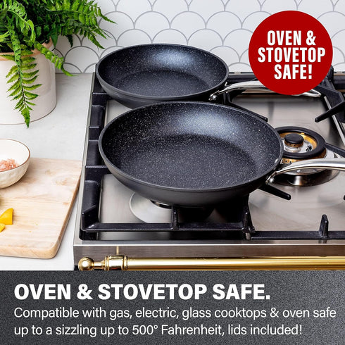 Granitestone 10" Non-Stick Frying Pan with Mineral/Diamond Coating, Stay Cool Handles, Oven/Dishwasher Safe