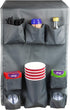Classic Design Double Over the Fridge Caddy Organizer, 11 Pocket Storage for Dorm and Office, Flatware Organizer, Gray