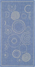 SAFAVIEH Courtyard Collection Accent Rug - 2' x 3'7", Blue & Natural, Washable, Indoor/Outdoor, Ideal for High Traffic
