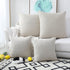 Kevin Textile Supersoft Linen Cushion Covers, Set of 2 Square Throw Pillows for Couch, 50x50 cm, Light Beige
