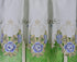 Today's Curtain Verona Reverse Embroidery Tier - 36", White/Blue, 60" W x 36" L