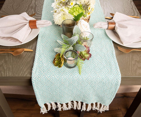 DII Aqua Braided Farmhouse Table Runner, 15 x 72 inches, 1-Piece