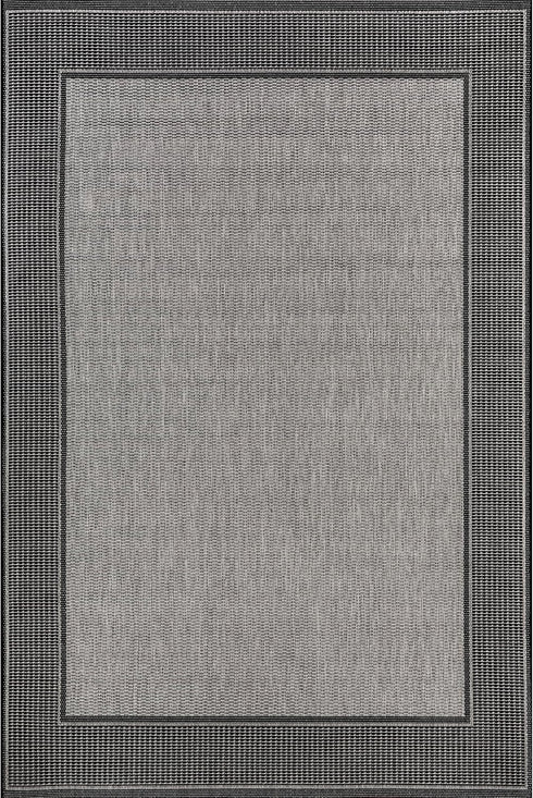 nuLOOM Gris Bordered 2x3 Indoor/Outdoor Accent Rug, Grey/Black for Living Room, Patio, Kitchen