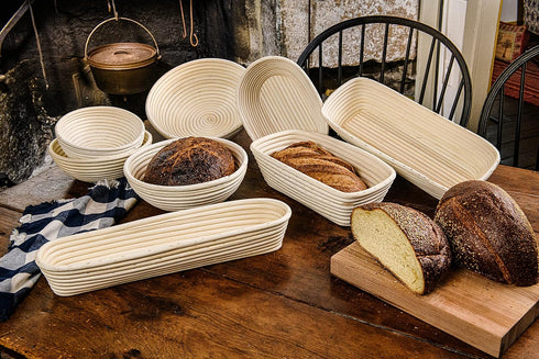 Frieling Round Proofing Basket, 7-Inch, Brotform Bread Rising Banneton