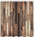 Ambesonne Wooden Shower Curtain Set, 69" W x 75" L, Brown - Farmhouse Style Bathroom Decor with Hooks