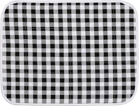 Buffalo Classic Check Plaid 2-Piece Dish Drying Mat Set - Extra Large 18"x24"