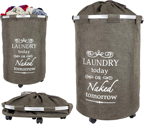 dbest products Bigger Laundry Trolley 360 Rolling Hamper Basket on wheels Bag